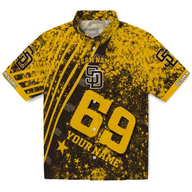 San Diego Padres Star Stripes Aloha Button Up Shirt - Personalized Brown Summer Wear for MLB Fans