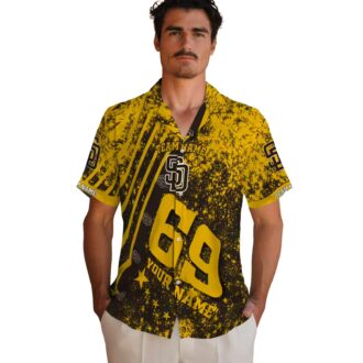 San Diego Padres Star Stripes Aloha Button Up Shirt - Personalized Brown Summer Wear for MLB Fans