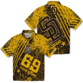 San Diego Padres Star Stripes Aloha Button Up Shirt - Personalized Brown Summer Wear for MLB Fans