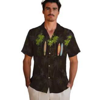 San Diego Padres Surfboard Palm Brown Hawaiian Shirt - MLB Team Fan Gear