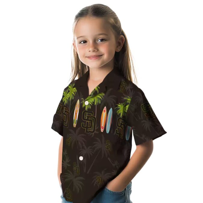 San Diego Padres Surfboard Palm Brown Hawaiian Shirt - MLB Team Fan Gear