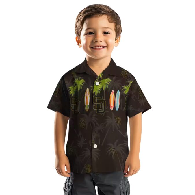 San Diego Padres Surfboard Palm Brown Hawaiian Shirt - MLB Team Fan Gear