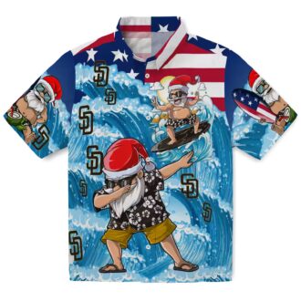 San Diego Padres Surfing Santa Blue Hawaiian Shirt - Tropical MLB Team Shirt for Fans
