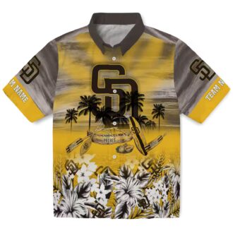 San Diego Padres Tropical Canoe Casual Shirt - Brown Hawaiian Shirt for Game Day