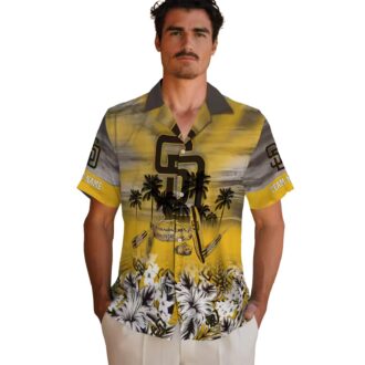 San Diego Padres Tropical Canoe Casual Shirt - Brown Hawaiian Shirt for Game Day