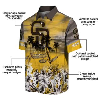 San Diego Padres Tropical Canoe Casual Shirt - Brown Hawaiian Shirt for Game Day