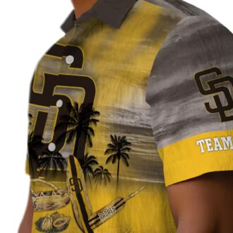 San Diego Padres Tropical Canoe Casual Shirt - Brown Hawaiian Shirt for Game Day