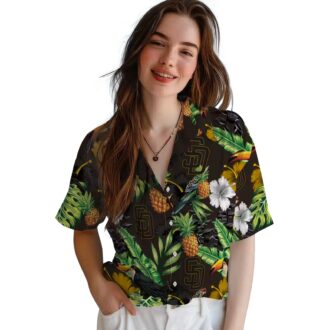 San Diego Padres Tropical Hibiscus Pineapple Hawaiian Shirt - Brown & Green MLB Fan Apparel