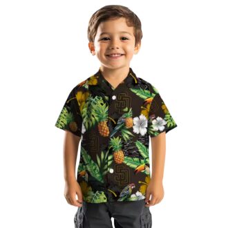 San Diego Padres Tropical Hibiscus Pineapple Hawaiian Shirt - Brown & Green MLB Fan Apparel
