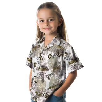 San Diego Padres Tropical Leaves White Hawaiian Shirt - MLB Fan Apparel for Vacation