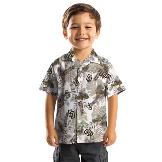 San Diego Padres Tropical Leaves White Hawaiian Shirt - MLB Fan Apparel for Vacation