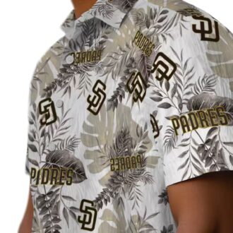 San Diego Padres Tropical Leaves White Hawaiian Shirt - MLB Fan Apparel for Vacation