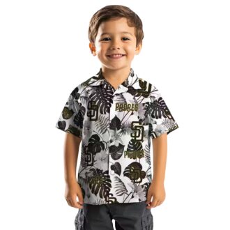 San Diego Padres Tropical Plants Hawaiian Shirt - Brown & White MLB Fan Apparel