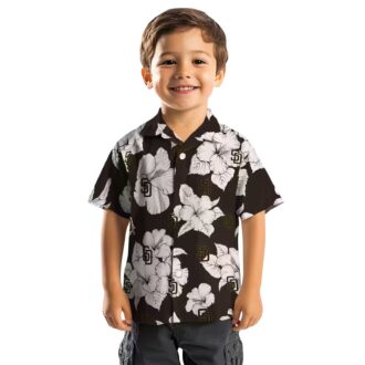 Shop San Diego Padres Hibiscus Brown & White Hawaiian Shirt - Perfect MLB Fan Summer Shirt