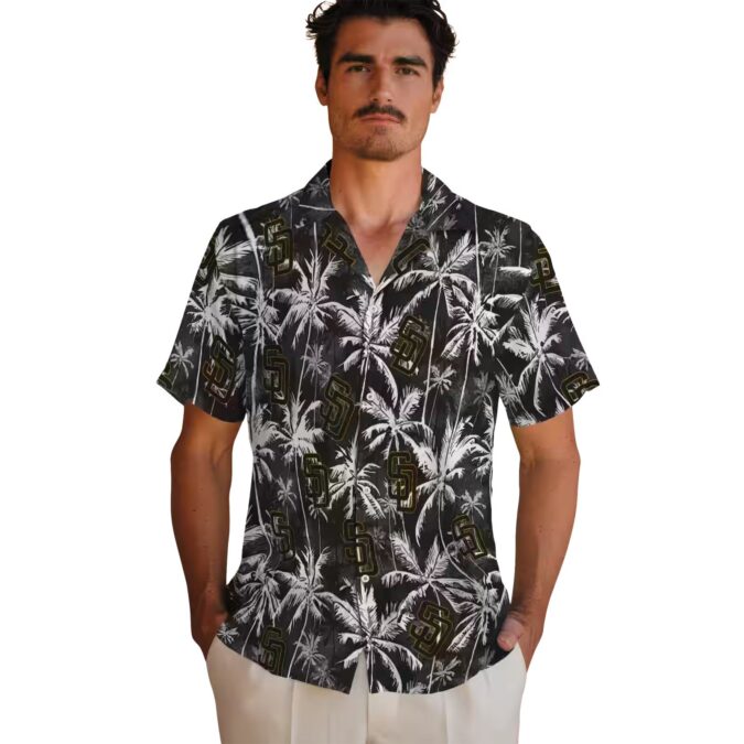 Tropical San Diego Padres Hawaiian Summer Shirt - Brown Palm Leaves Design for MLB Fans