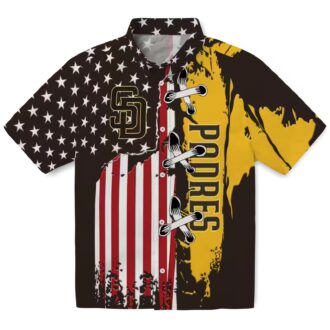 Tropical San Diego Padres Short Sleeve Hawaiian Shirt - Brown Flag Design for Game Day & Summer