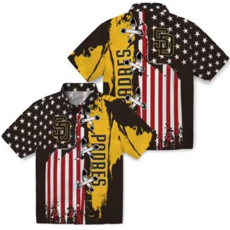 Tropical San Diego Padres Short Sleeve Hawaiian Shirt - Brown Flag Design for Game Day & Summer