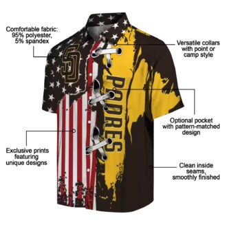 Tropical San Diego Padres Short Sleeve Hawaiian Shirt - Brown Flag Design for Game Day & Summer
