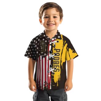 Tropical San Diego Padres Short Sleeve Hawaiian Shirt - Brown Flag Design for Game Day & Summer