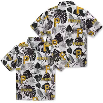 Black & White Pittsburgh Pirates Tropical Hawaiian Shirt - Summer Baseball Fan Gear
