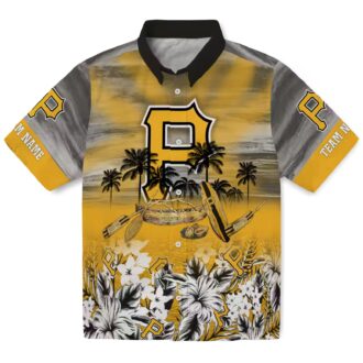 Custom Pittsburgh Pirates Black Hawaiian Shirt - Tropical Canoe Beach Gift for Fans