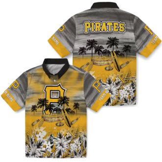 Custom Pittsburgh Pirates Black Hawaiian Shirt - Tropical Canoe Beach Gift for Fans