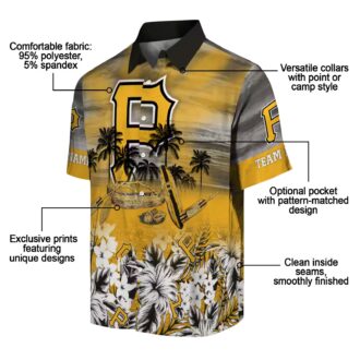 Custom Pittsburgh Pirates Black Hawaiian Shirt - Tropical Canoe Beach Gift for Fans