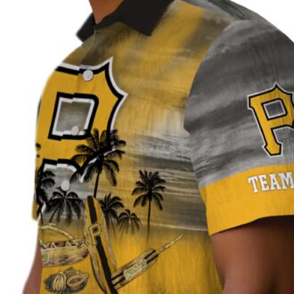 Custom Pittsburgh Pirates Black Hawaiian Shirt - Tropical Canoe Beach Gift for Fans