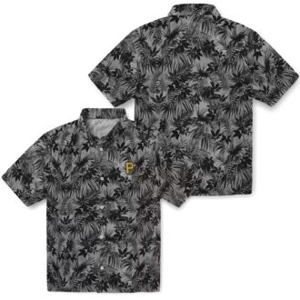 Custom Pittsburgh Pirates Hawaiian Shirt - Palm Leaf Pattern Black Summer Top