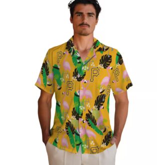 Flamingo Tropical Pittsburgh Pirates Shirt - Green Black Hawaiian Beach Style