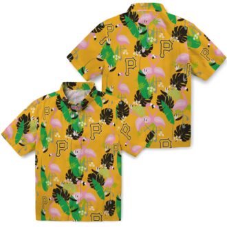 Flamingo Tropical Pittsburgh Pirates Shirt - Green Black Hawaiian Beach Style
