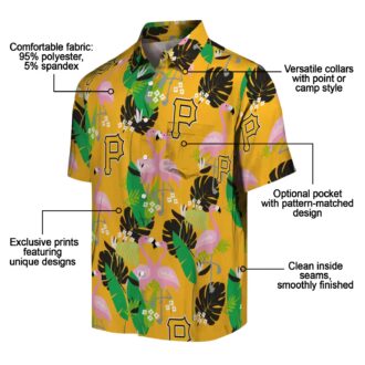 Flamingo Tropical Pittsburgh Pirates Shirt - Green Black Hawaiian Beach Style