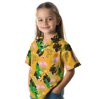 Flamingo Tropical Pittsburgh Pirates Shirt - Green Black Hawaiian Beach Style