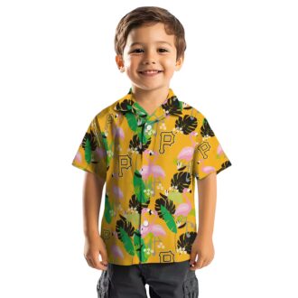 Flamingo Tropical Pittsburgh Pirates Shirt - Green Black Hawaiian Beach Style