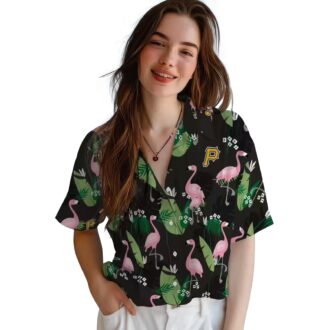 Limited Edition Pittsburgh Pirates Flamingo Leaf Hawaiian Shirt - MLB Tropical Summer Shirt