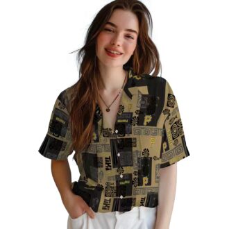 Men's Pittsburgh Pirates Black Hawaiian Shirt with Tribal Patterns - MLB Team Apparel