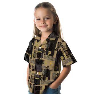 Men's Pittsburgh Pirates Black Hawaiian Shirt with Tribal Patterns - MLB Team Apparel