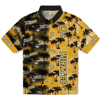Men’s Pittsburgh Pirates Aloha Hawaiian Shirt - Custom Black Palm Fanwear for Game Day