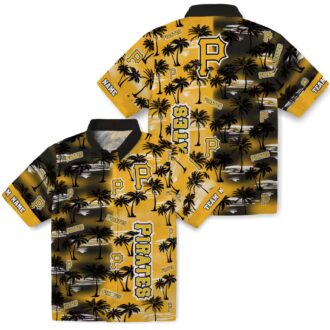 Men’s Pittsburgh Pirates Aloha Hawaiian Shirt - Custom Black Palm Fanwear for Game Day