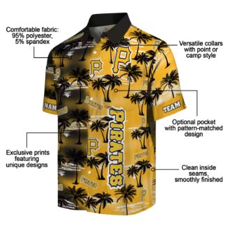 Men’s Pittsburgh Pirates Aloha Hawaiian Shirt - Custom Black Palm Fanwear for Game Day