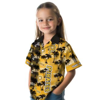 Men’s Pittsburgh Pirates Aloha Hawaiian Shirt - Custom Black Palm Fanwear for Game Day
