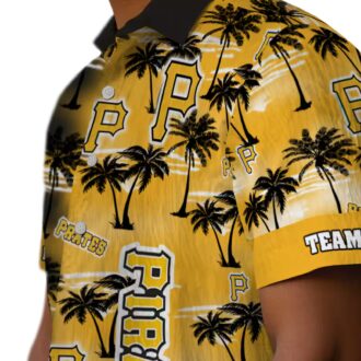 Men’s Pittsburgh Pirates Aloha Hawaiian Shirt - Custom Black Palm Fanwear for Game Day