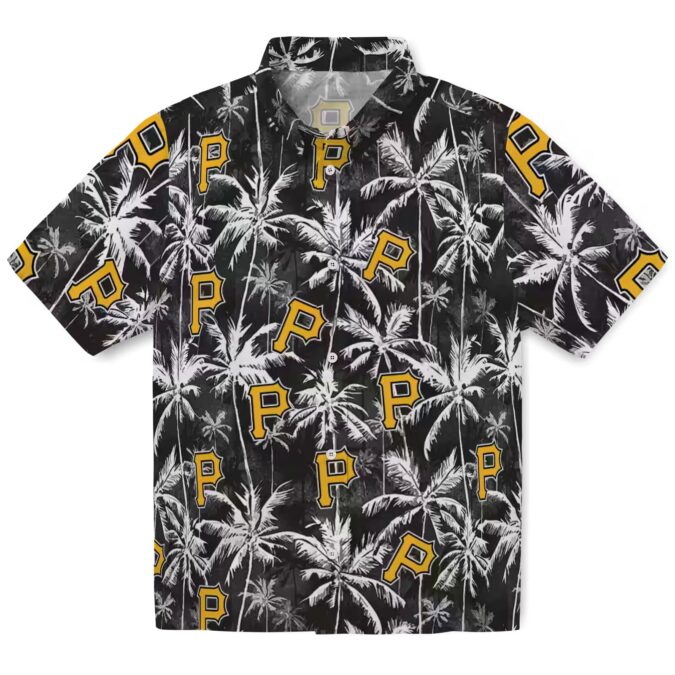 Men’s Pittsburgh Pirates Black Hawaiian Shirt - Palm Leaf Vacation Shirt