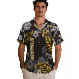 Men’s Pittsburgh Pirates Floral Shirt - Tropical Hawaiian Black MLB Apparel