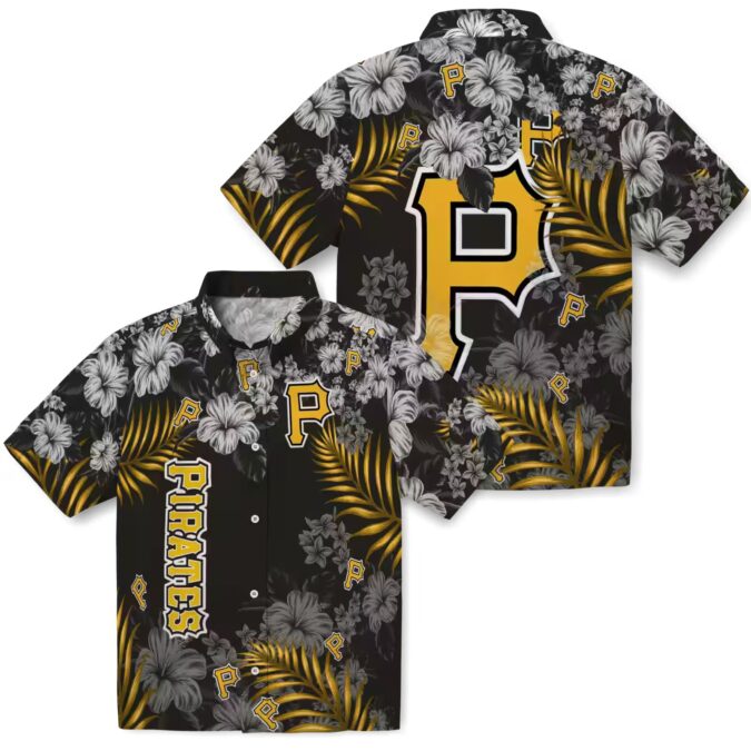 Men’s Pittsburgh Pirates Floral Shirt - Tropical Hawaiian Black MLB Apparel