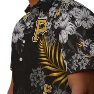 Men’s Pittsburgh Pirates Floral Shirt - Tropical Hawaiian Black MLB Apparel