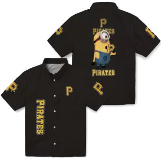 MLB Pittsburgh Pirates Stuart Minion Black Hawaiian Shirt for Fans - Summer Beach Fashion