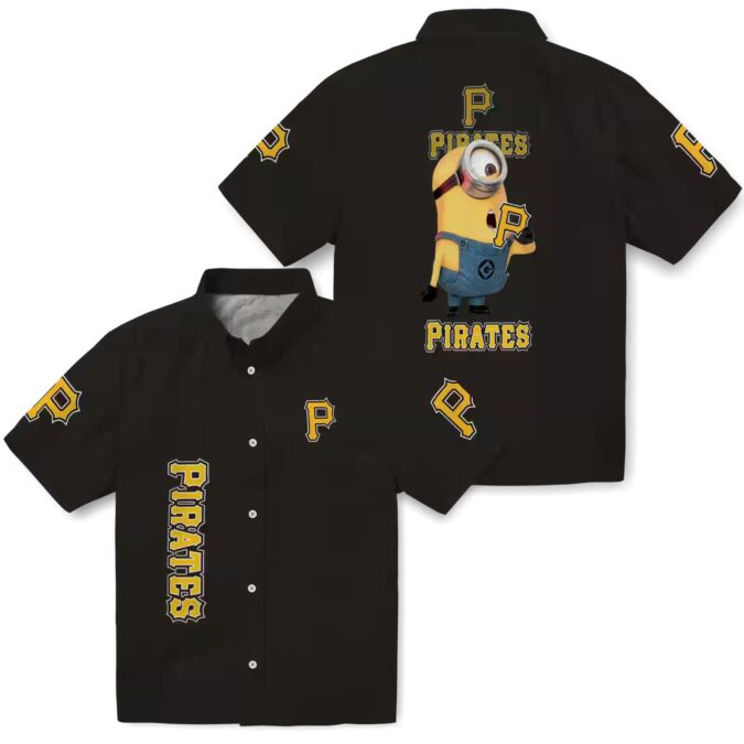 MLB Pittsburgh Pirates Stuart Minion Black Hawaiian Shirt for Fans - Summer Beach Fashion