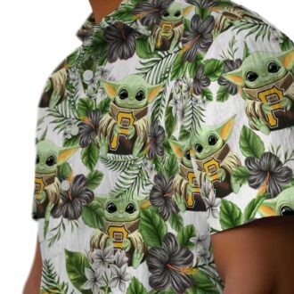 Official Pittsburgh Pirates Tropical Yoda Green Hawaiian Shirt - MLB Fan Summer Style