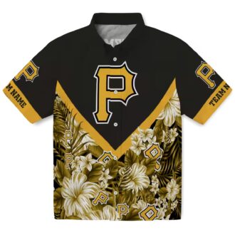 Personalized Pittsburgh Pirates Hawaiian Shirt - Black Chevron Floral Summer Wear